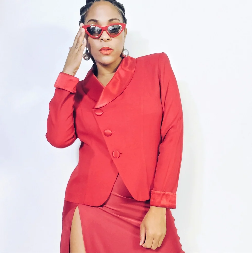 Satin Trim Suit Jacket
